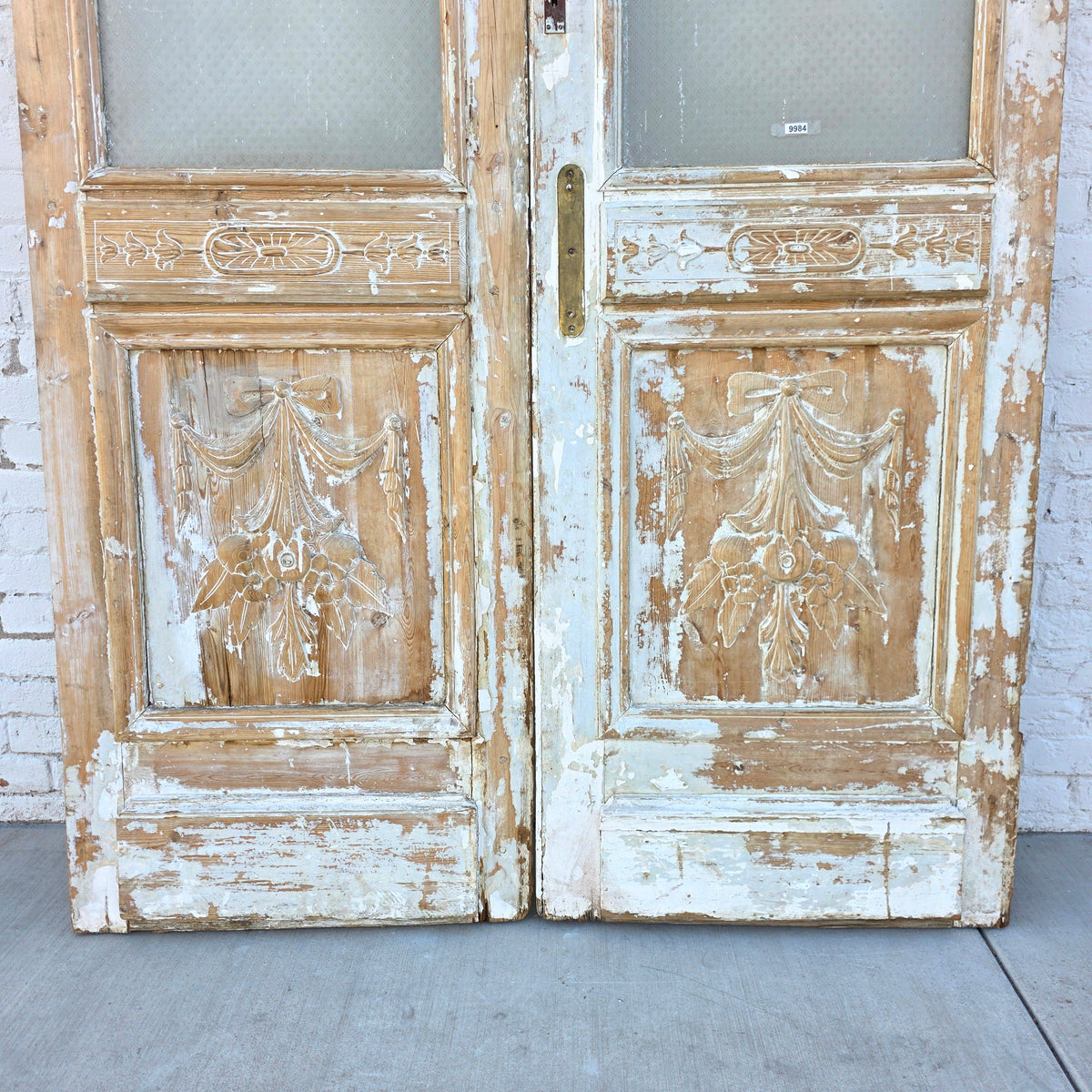 Pair of Single Lite Carved Doors