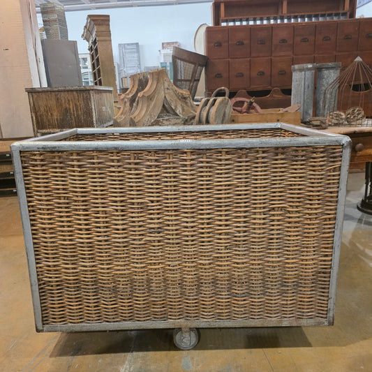 Parisian Wicker Rolling Cart