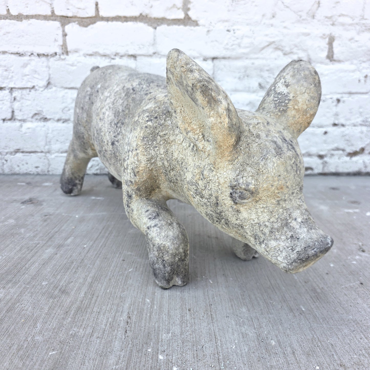 Small Plaster Standing Pig