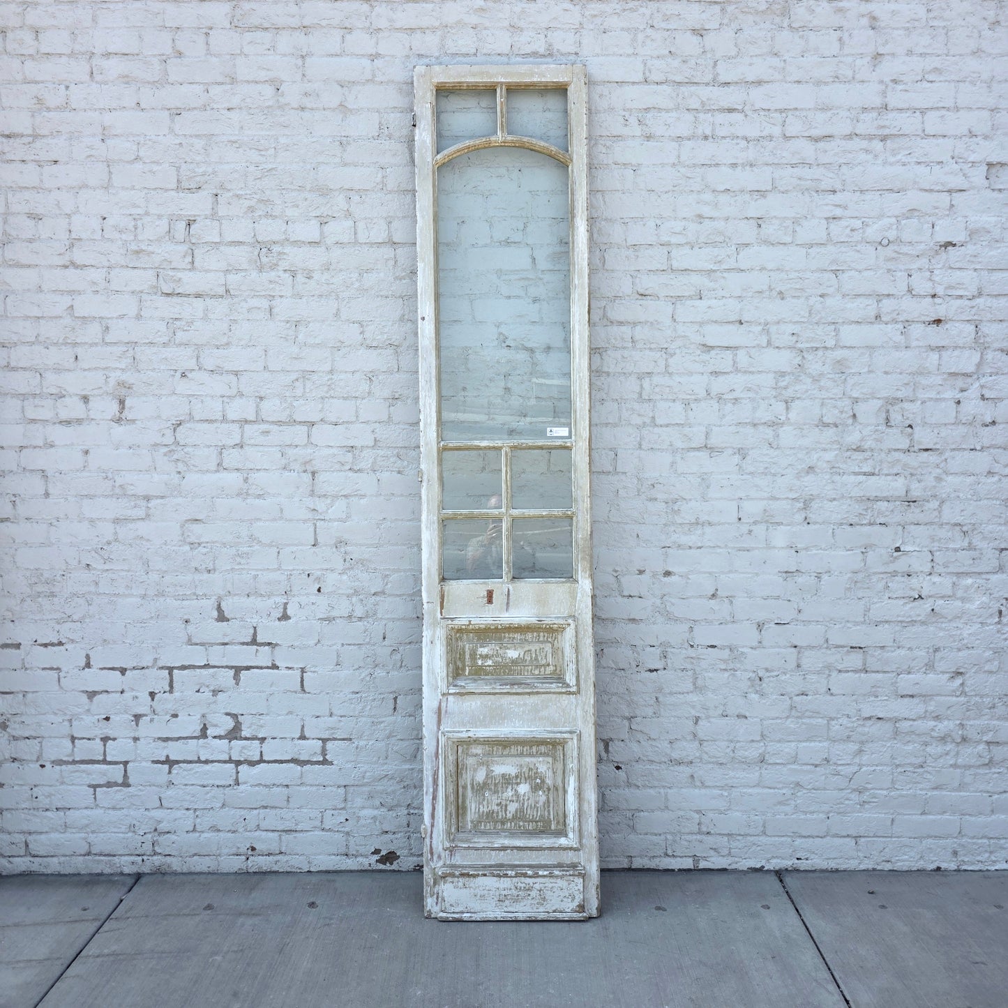 Single 2 Panel 7 Lite Washed Wood French Antique Door