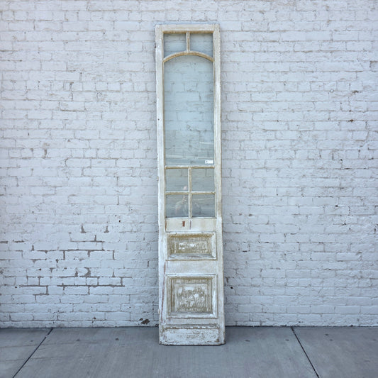 Single 2 Panel 7 Lite Washed Wood French Antique Door