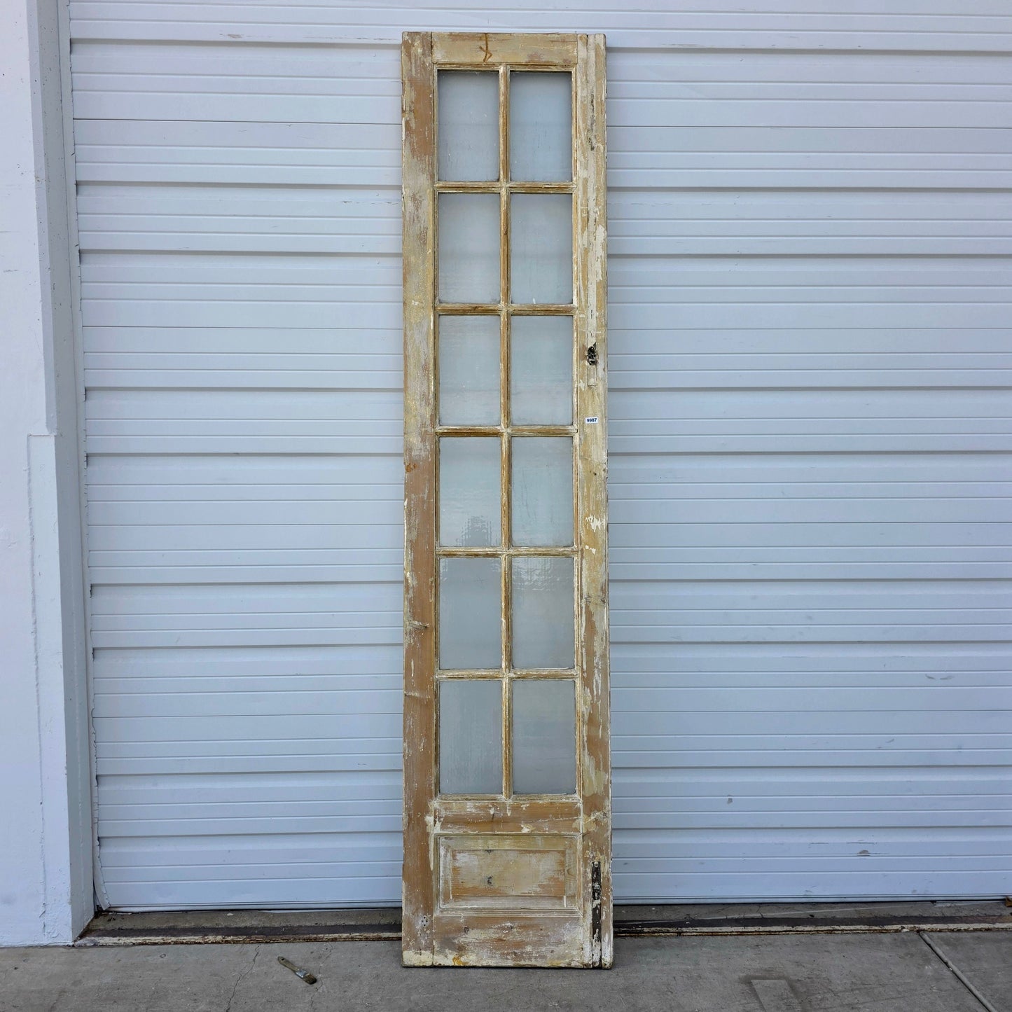 Single 12 Lite Washed Wood Antique French Door