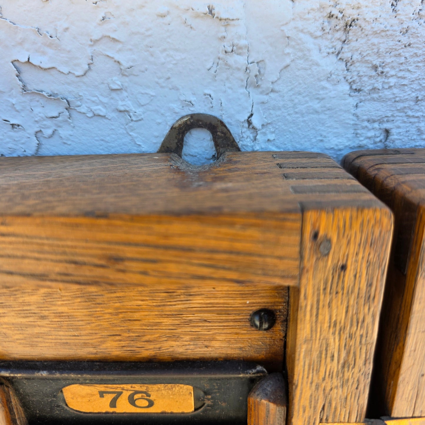 Antique Oak Time Card Rack