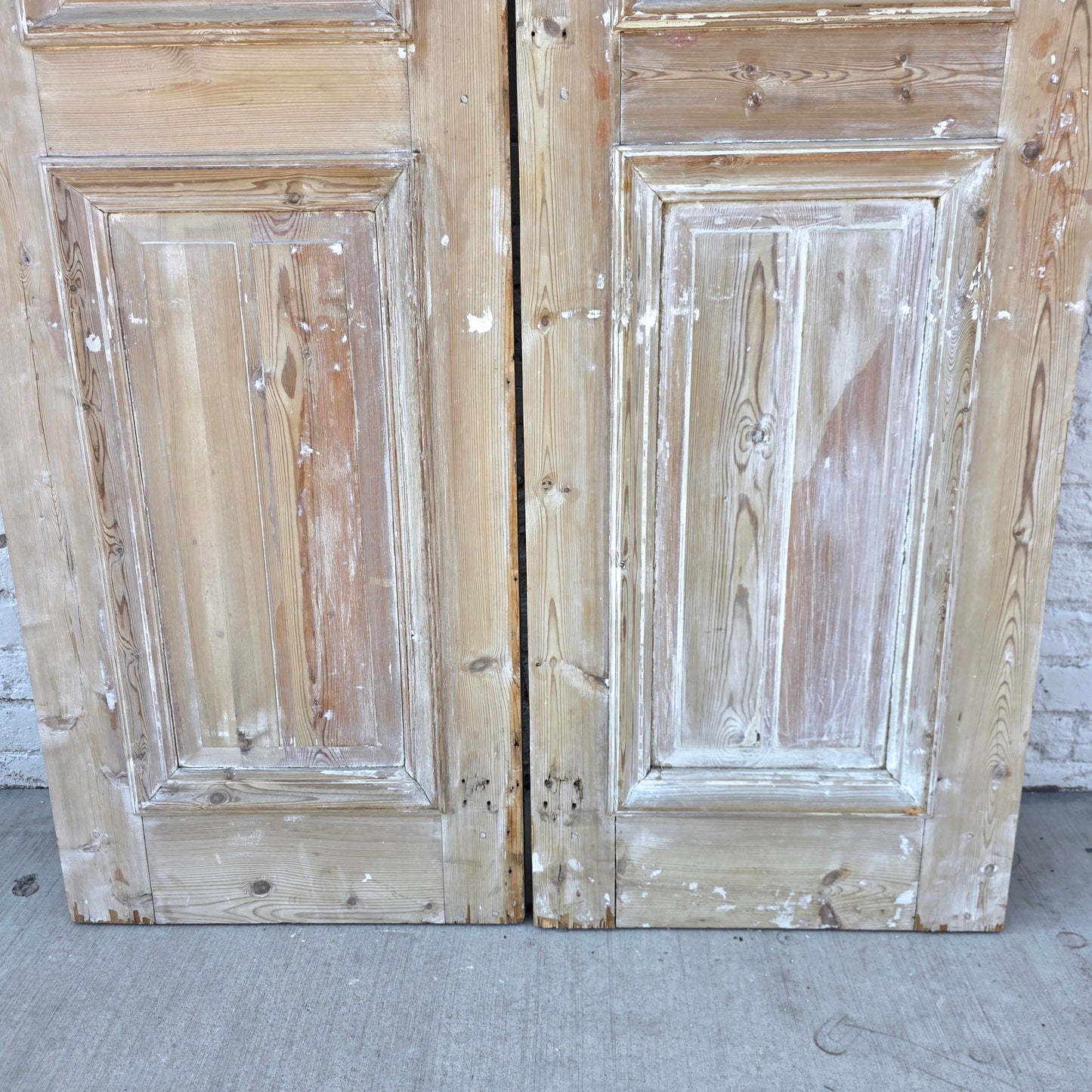 Pair of Washed Antique Wood Panel Doors