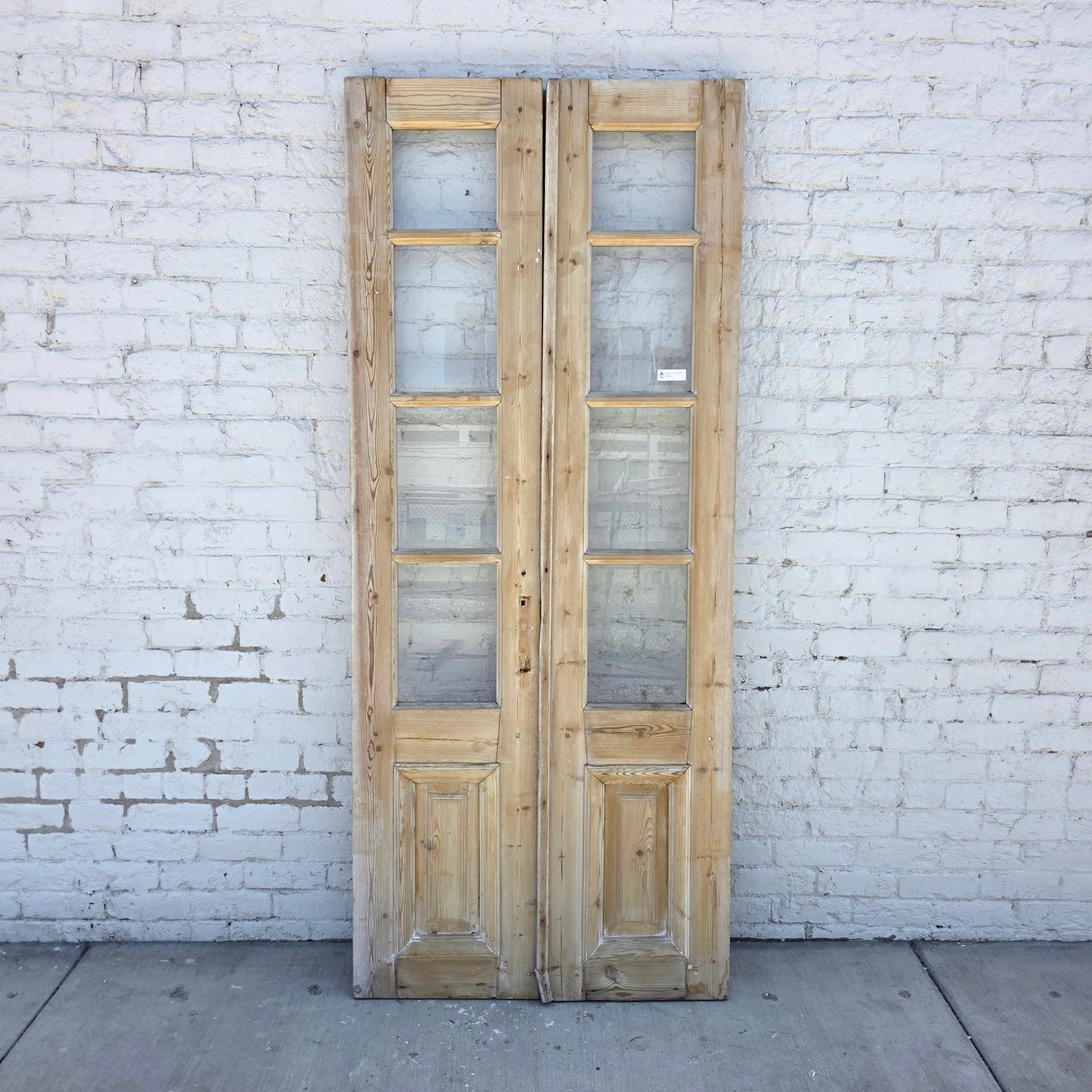 Washed Pair Doors W/ 4 Lites