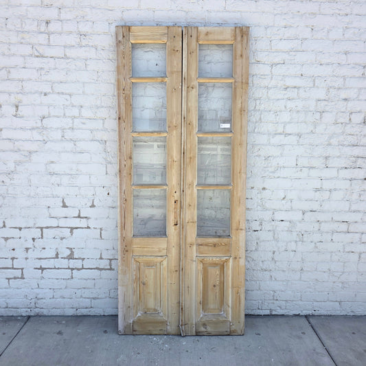Washed Pair Doors W/ 4 Lites