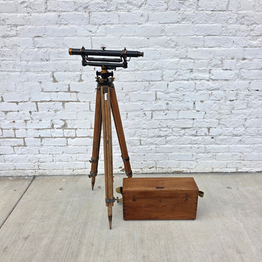 Vintage Buff and Buff Transit Level in Original Case with Tripod (Architectural)