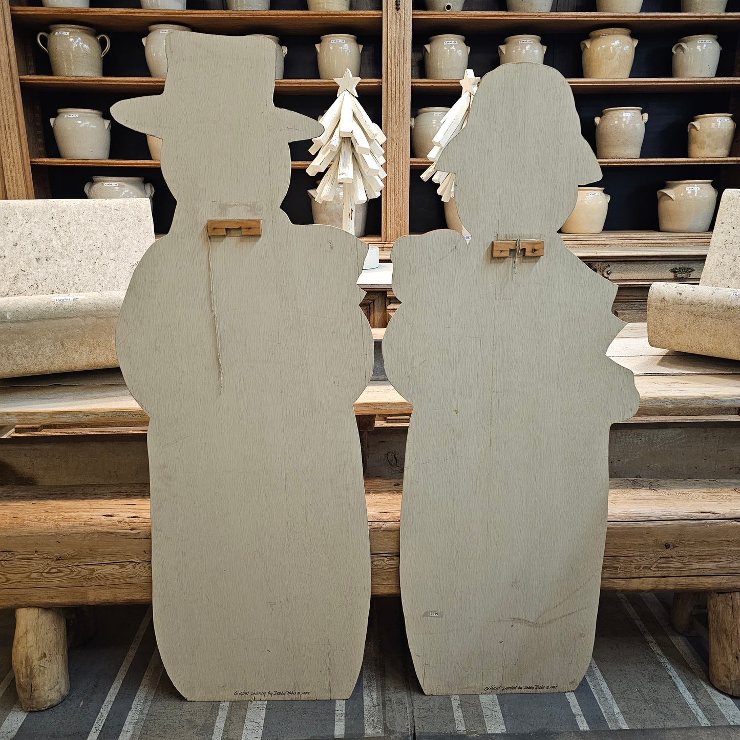 Wooden Cutout Snowman Family