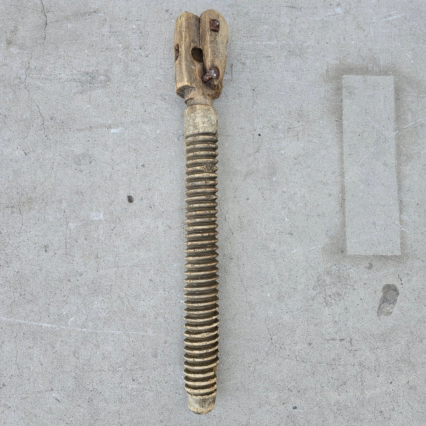 Antique Wooden Wine Press Screw