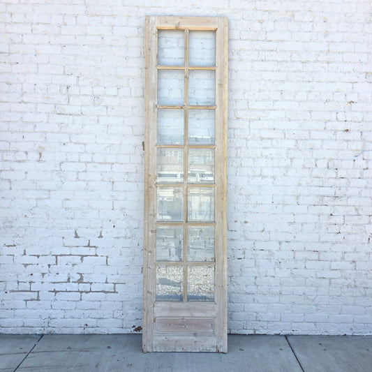 Single 14 Lite Whitewashed Wood Antique French Door