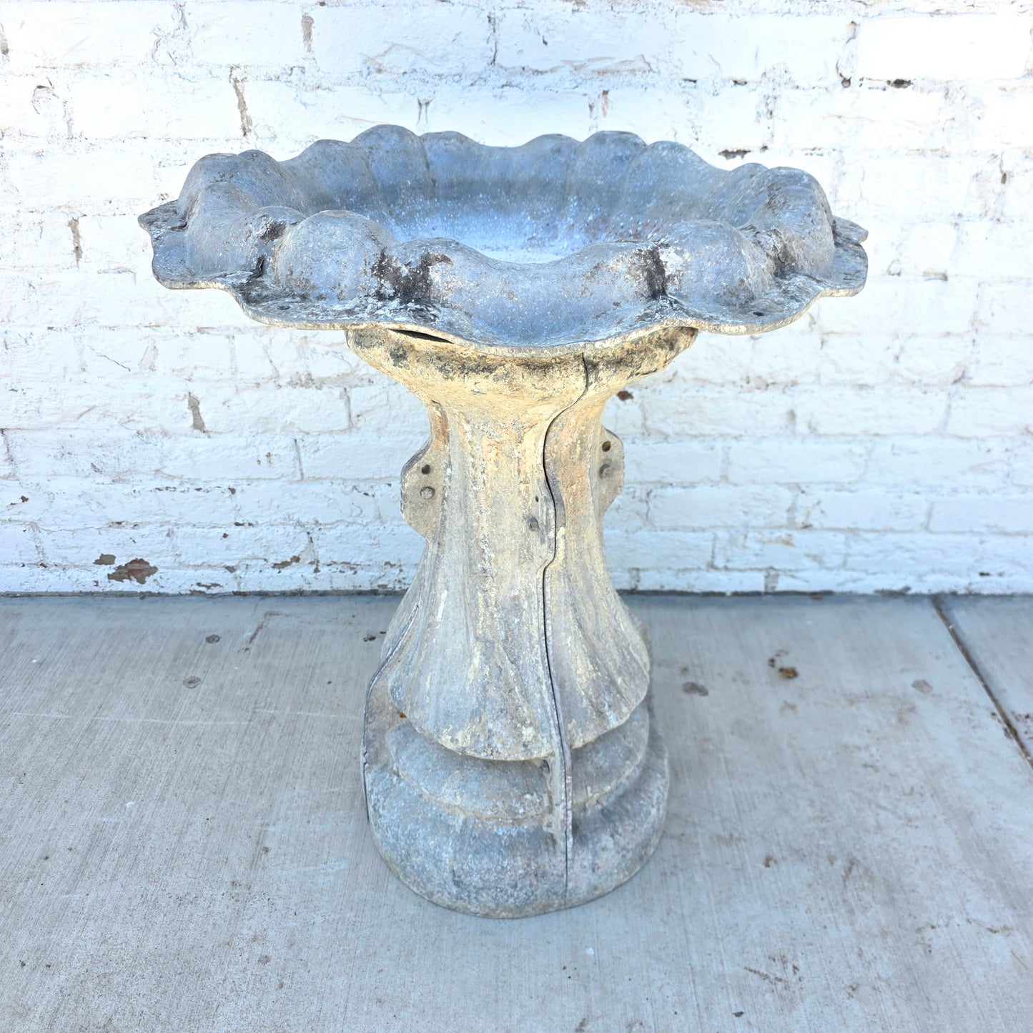 Galvanized Garden Bird Bath