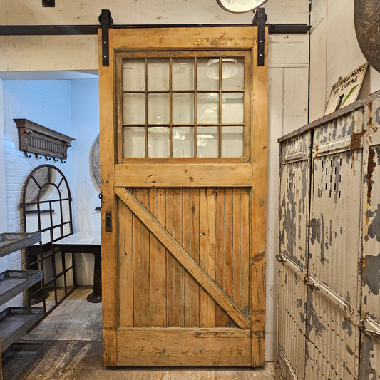Single Stripped 15 Lite Antique Carriage/Barn Door