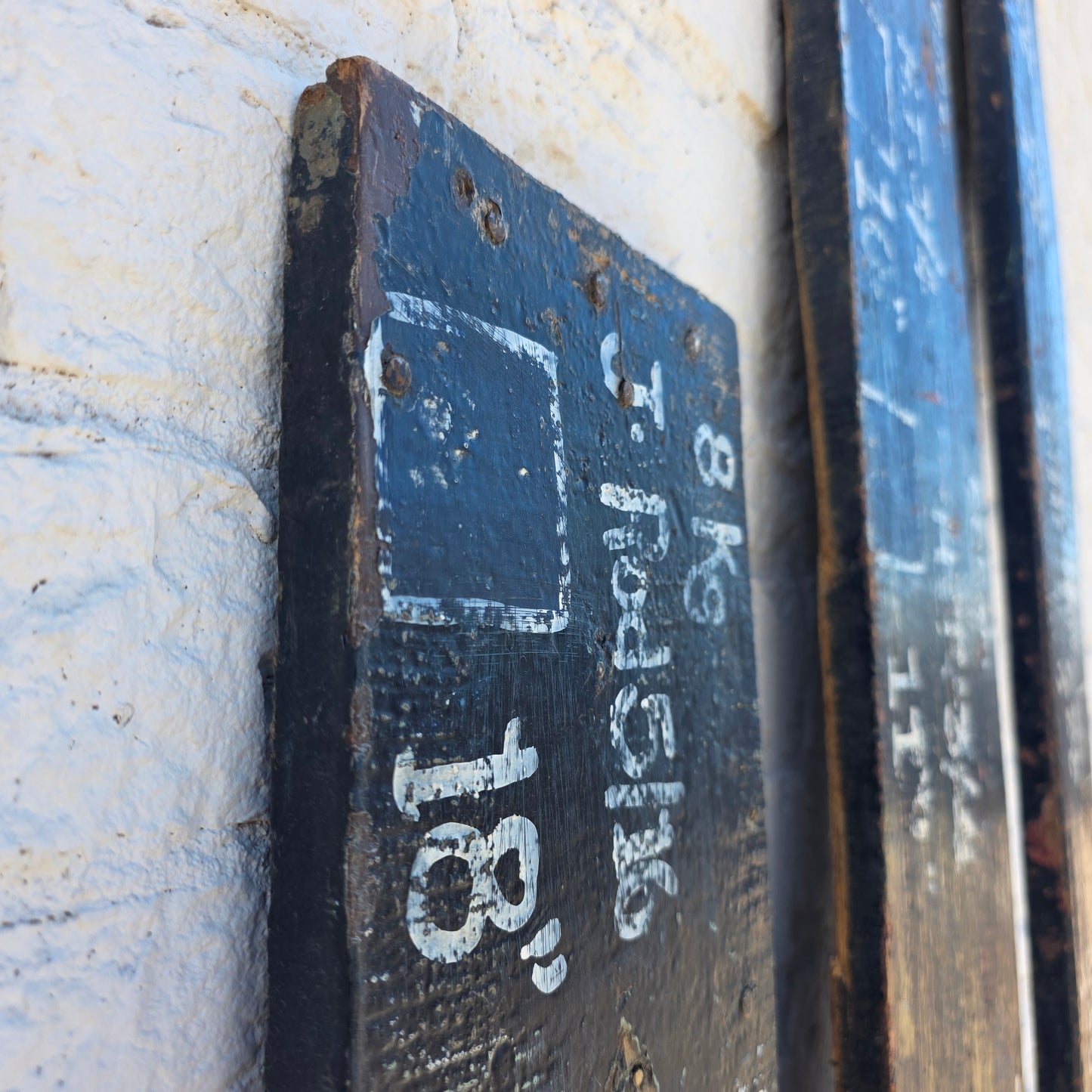 Blue Wood Painted Hardware Store Panel