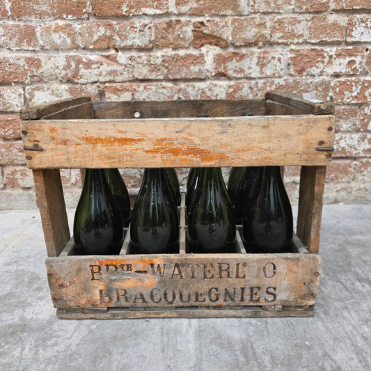 Wine Bottles in Crate from Brasserie Waterloo in Bracquegnies, Belgium