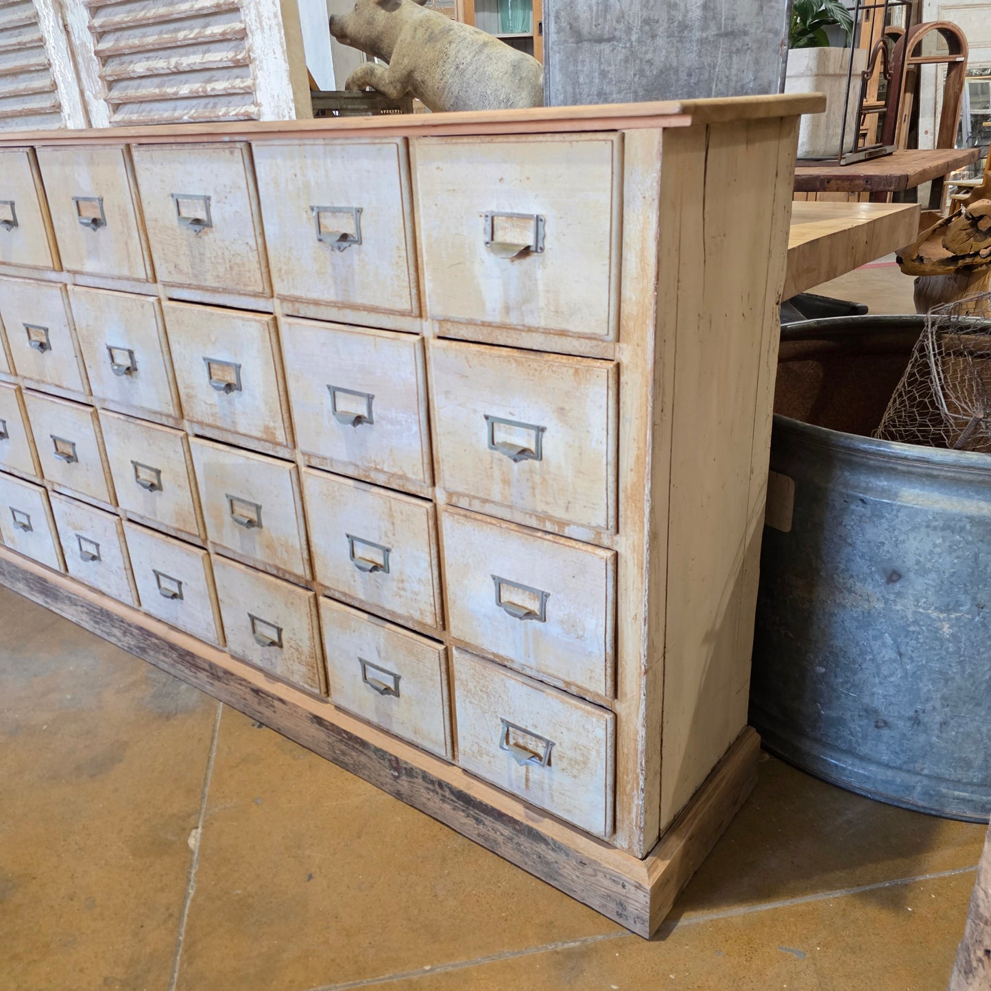 Wood File/Apothecary Cabinet w/48 Drawers