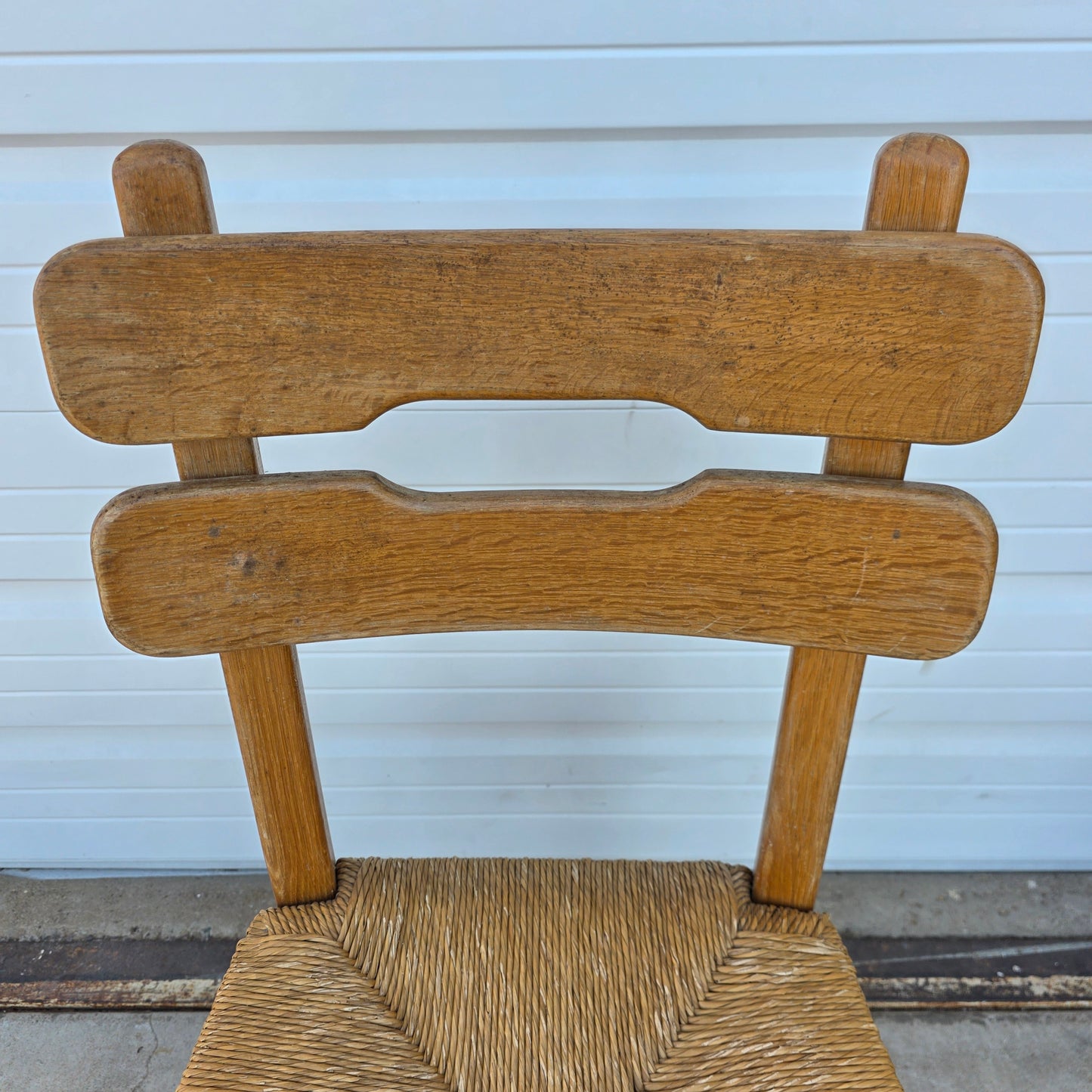 Set of 8 Rush Seat Oak Dining Chairs