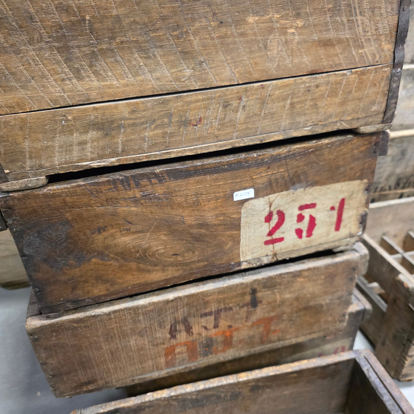 Wood Crate with Painted Numbers/Letters