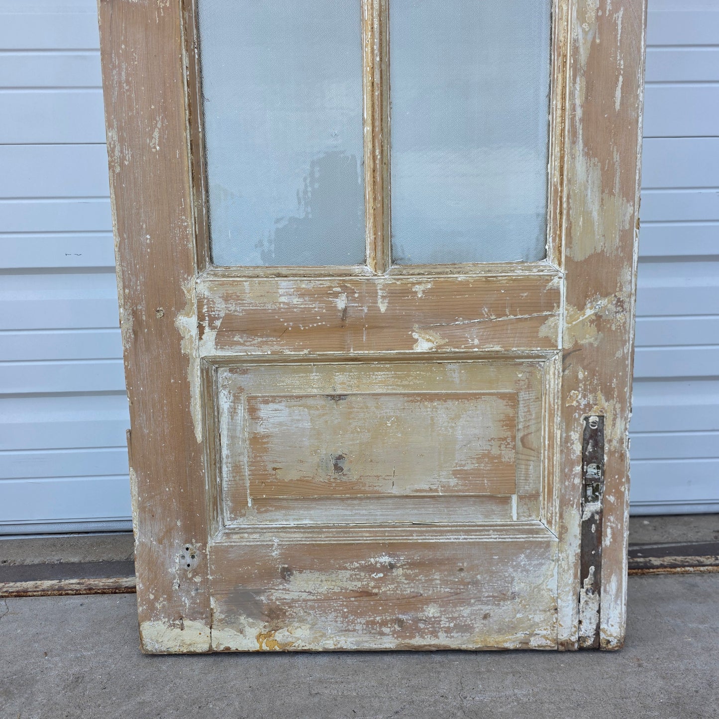 Single 12 Lite Washed Wood Antique French Door