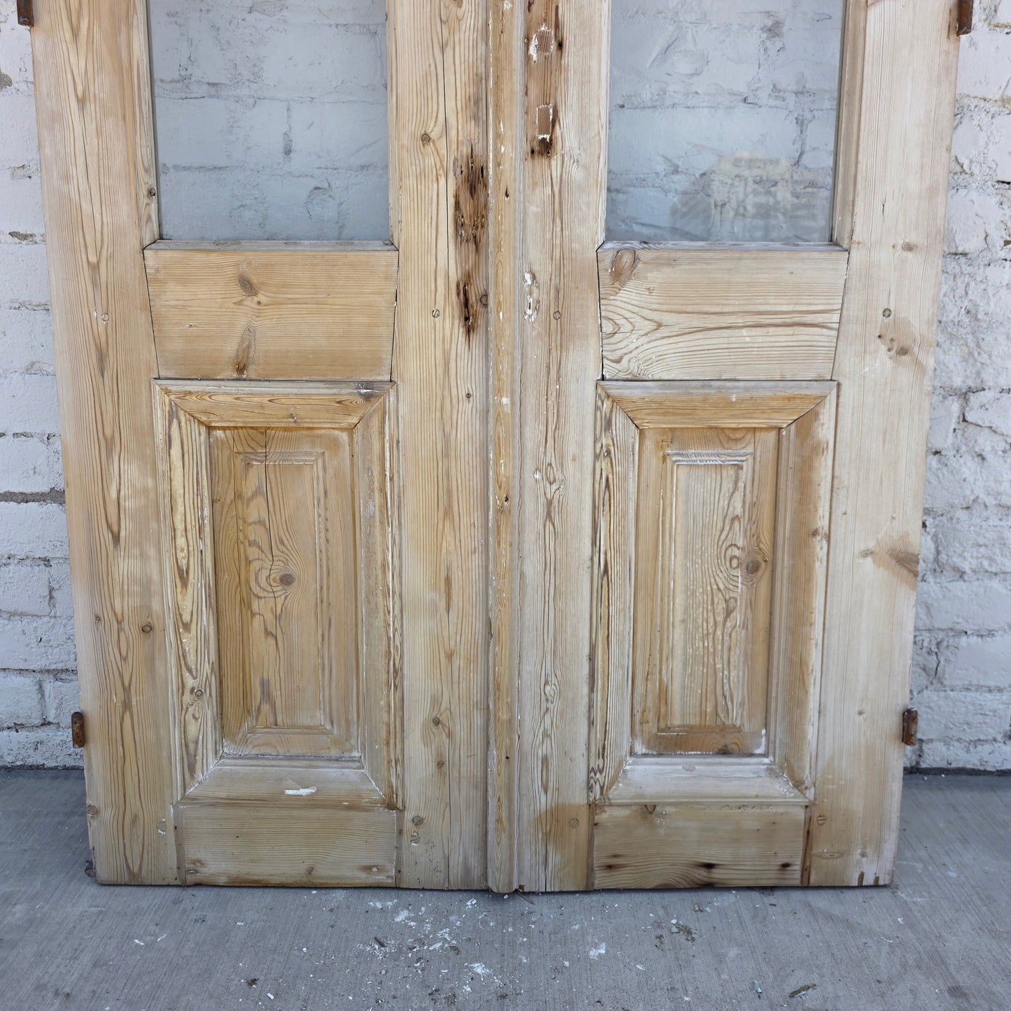 Washed Pair Doors W/ 4 Lites