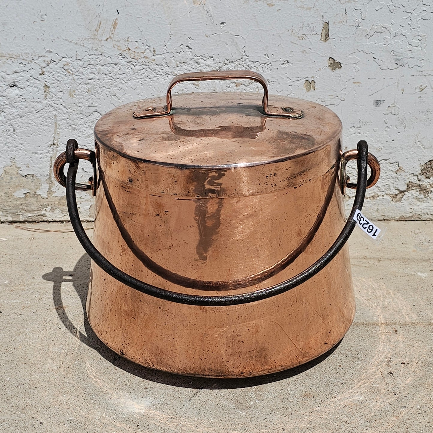 French Copper Iron Handled Cauldron