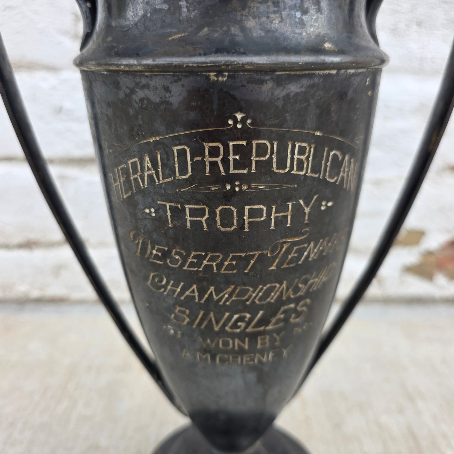 Antique Trophy - "Herald-Republican Deseret Tennis Championship Singles"