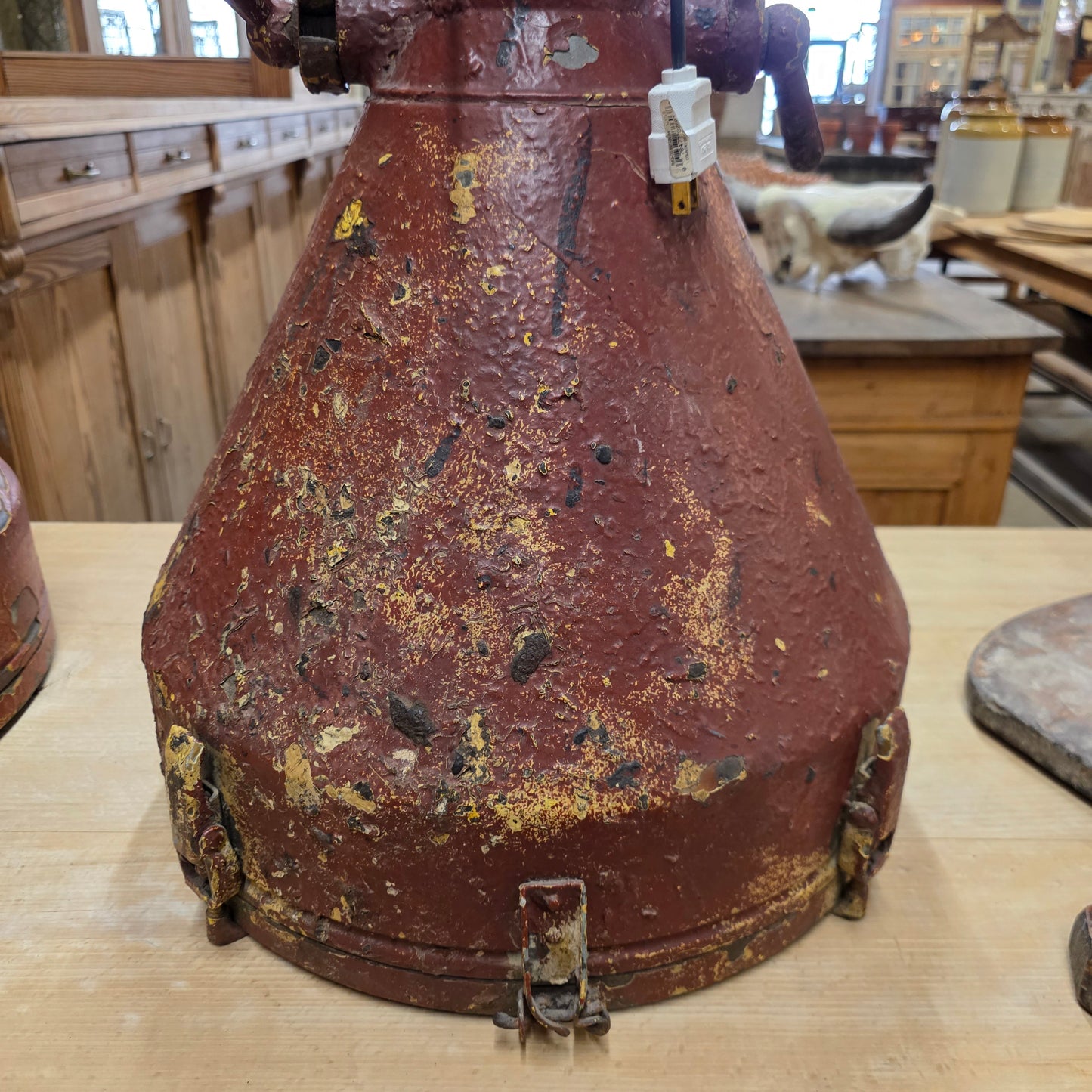 Industrial Red Ship's Pendant Light