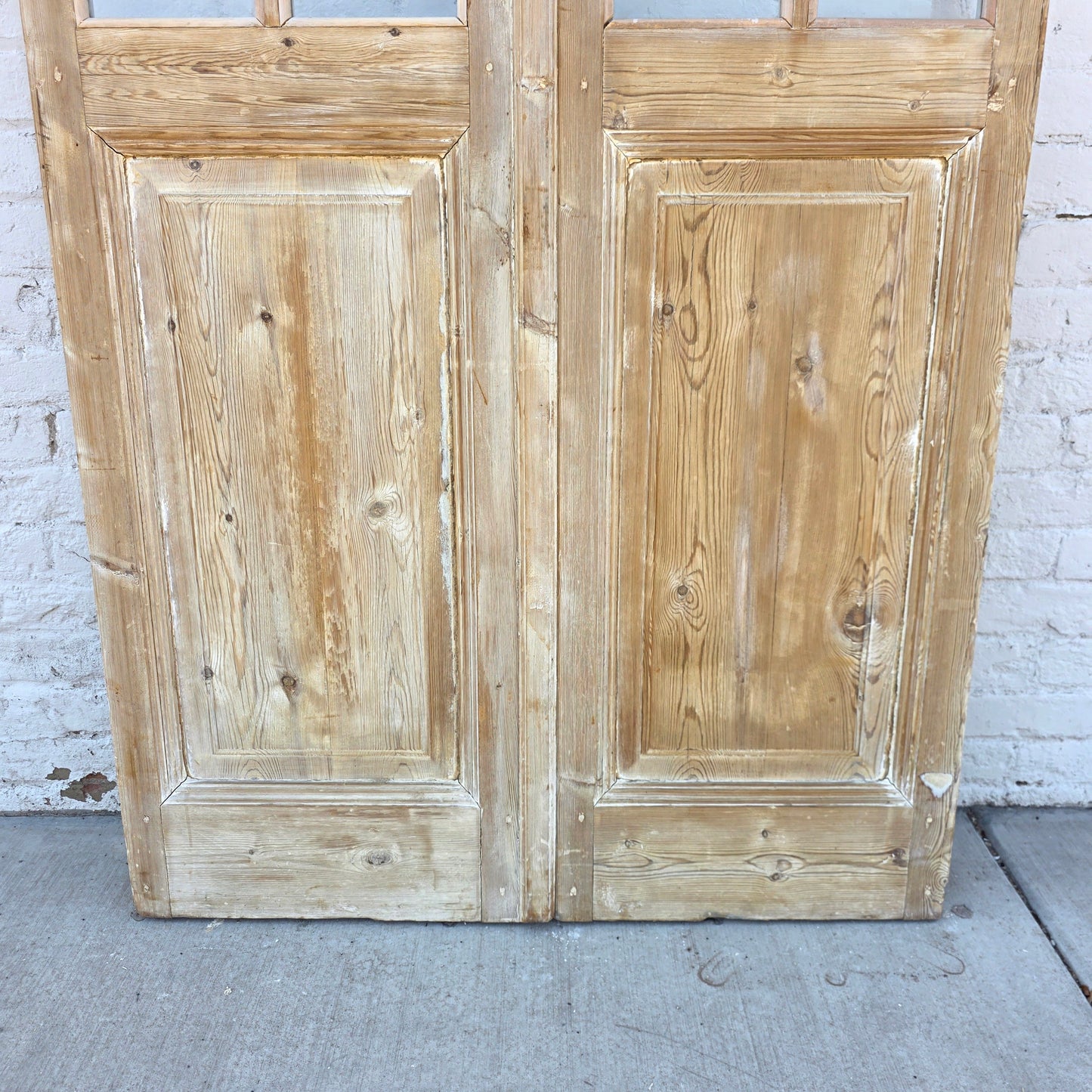 Pair of French Wood Doors w/5 Glass Lites