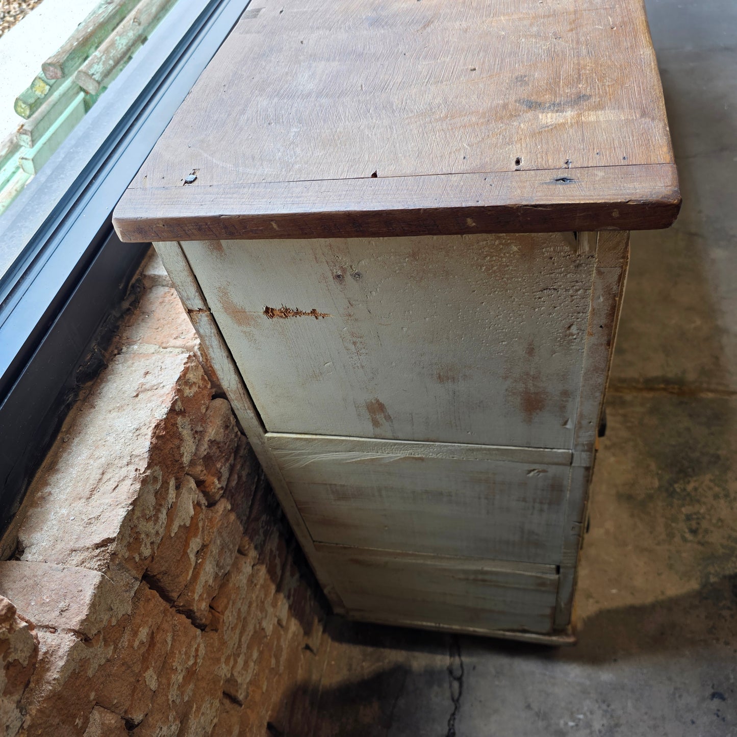 Antique General Store Painted Apothecary Cabinet
