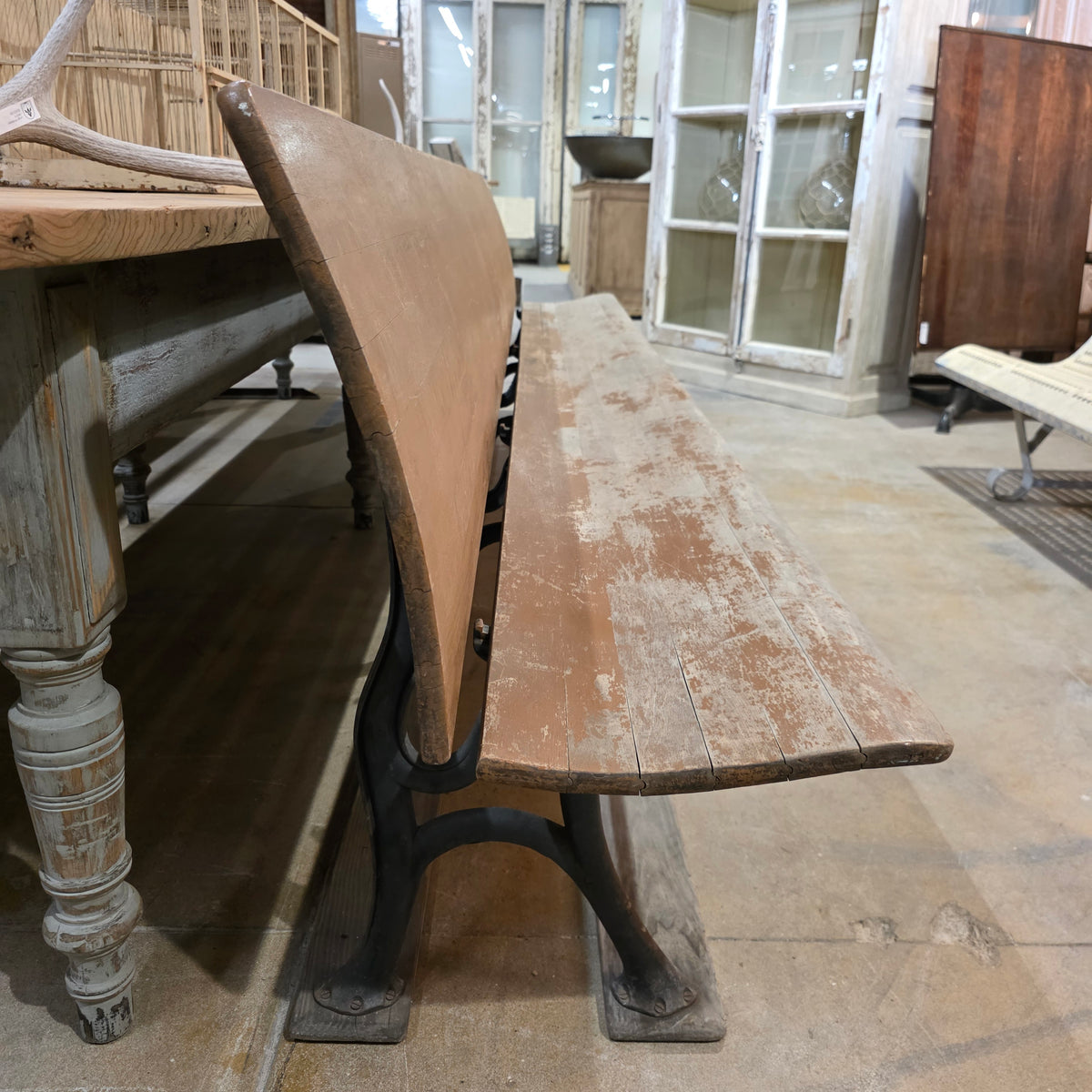 10 Ft Fold-up Bench with Cast Iron Legs
