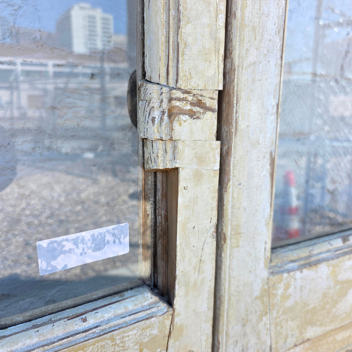 Pair of Painted Antique 6 Lite French Doors