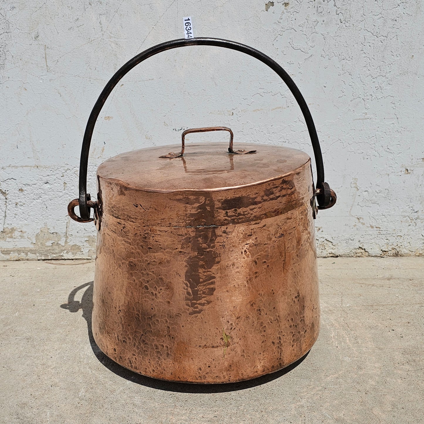 French Copper Iron Handled Cauldron