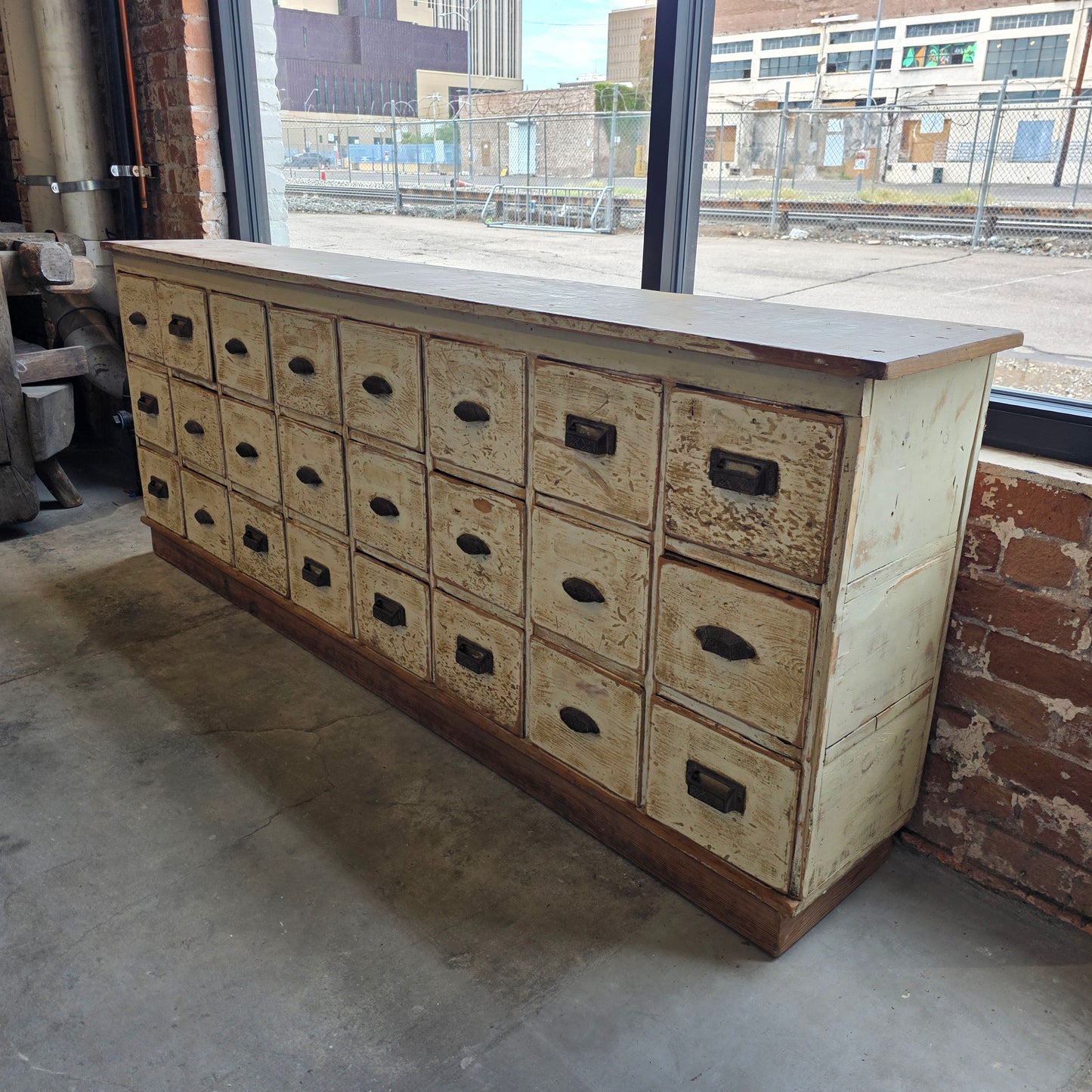 Antique General Store Painted Apothecary Cabinet