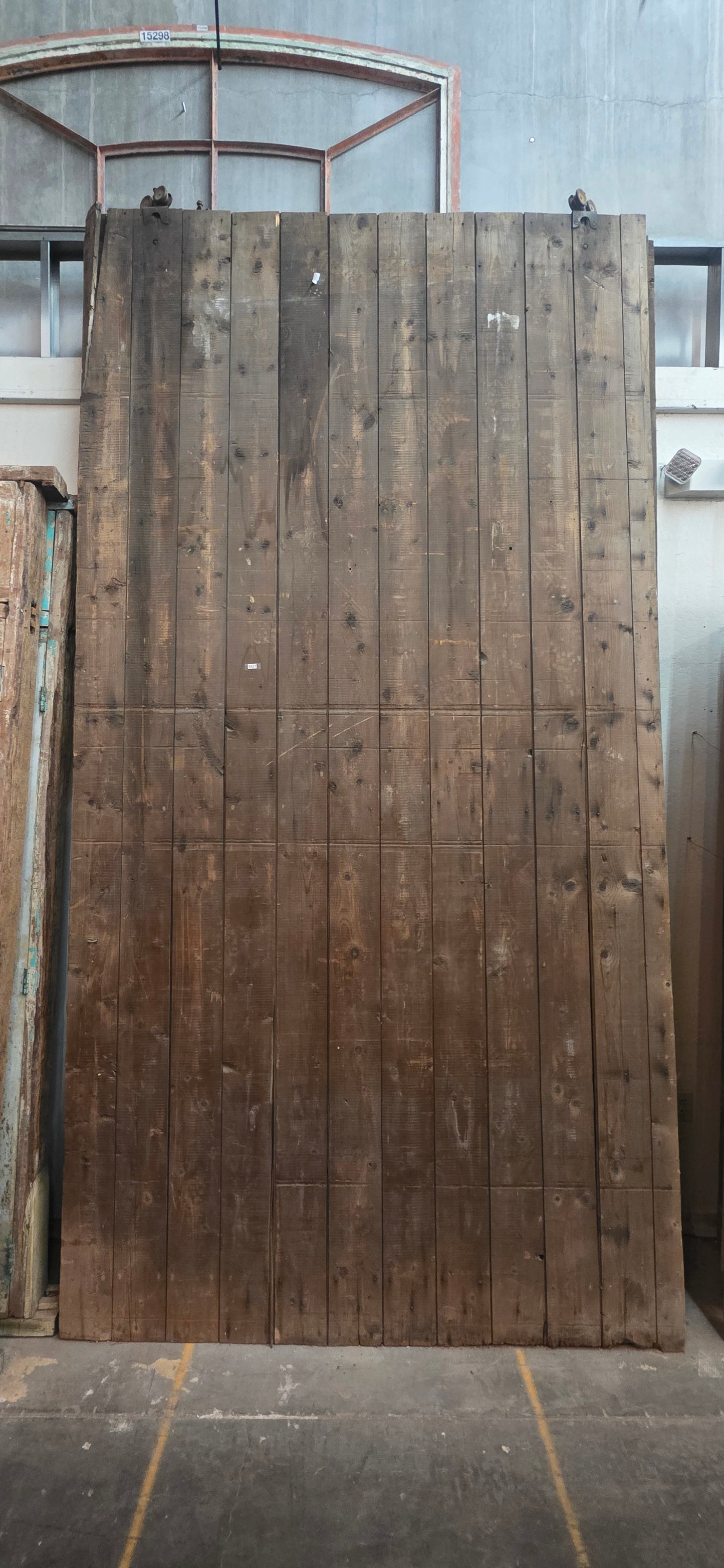Pair of 11 Panel Natural Wood Barn Doors