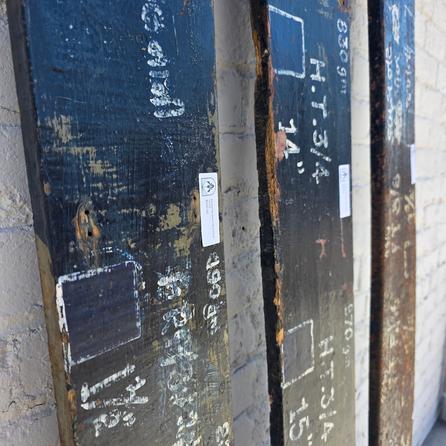 Blue Wood Painted Hardware Store Panel