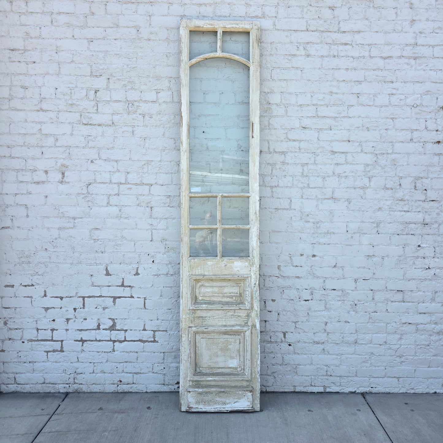Single 2 Panel 7 Lite Washed Wood French Antique Door