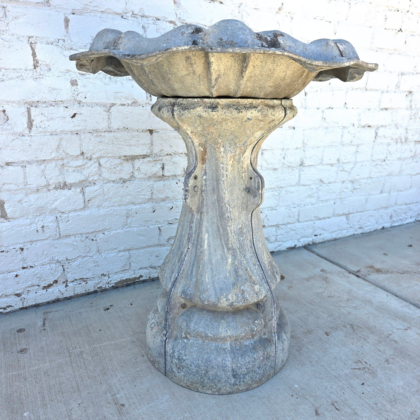 Galvanized Garden Bird Bath