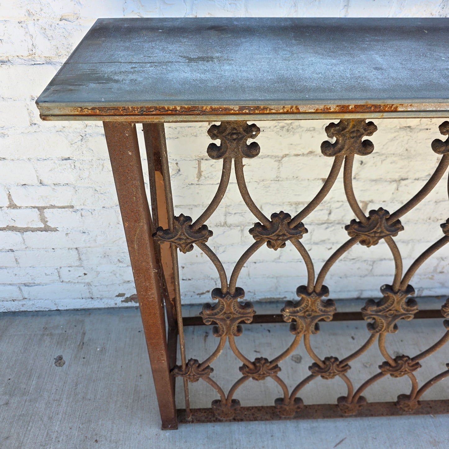 Wrought Iron Garden Console Table