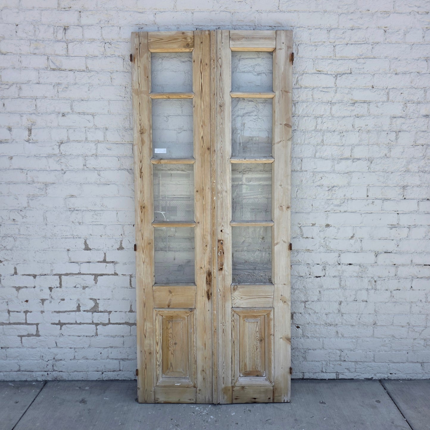 Washed Pair Doors W/ 4 Lites