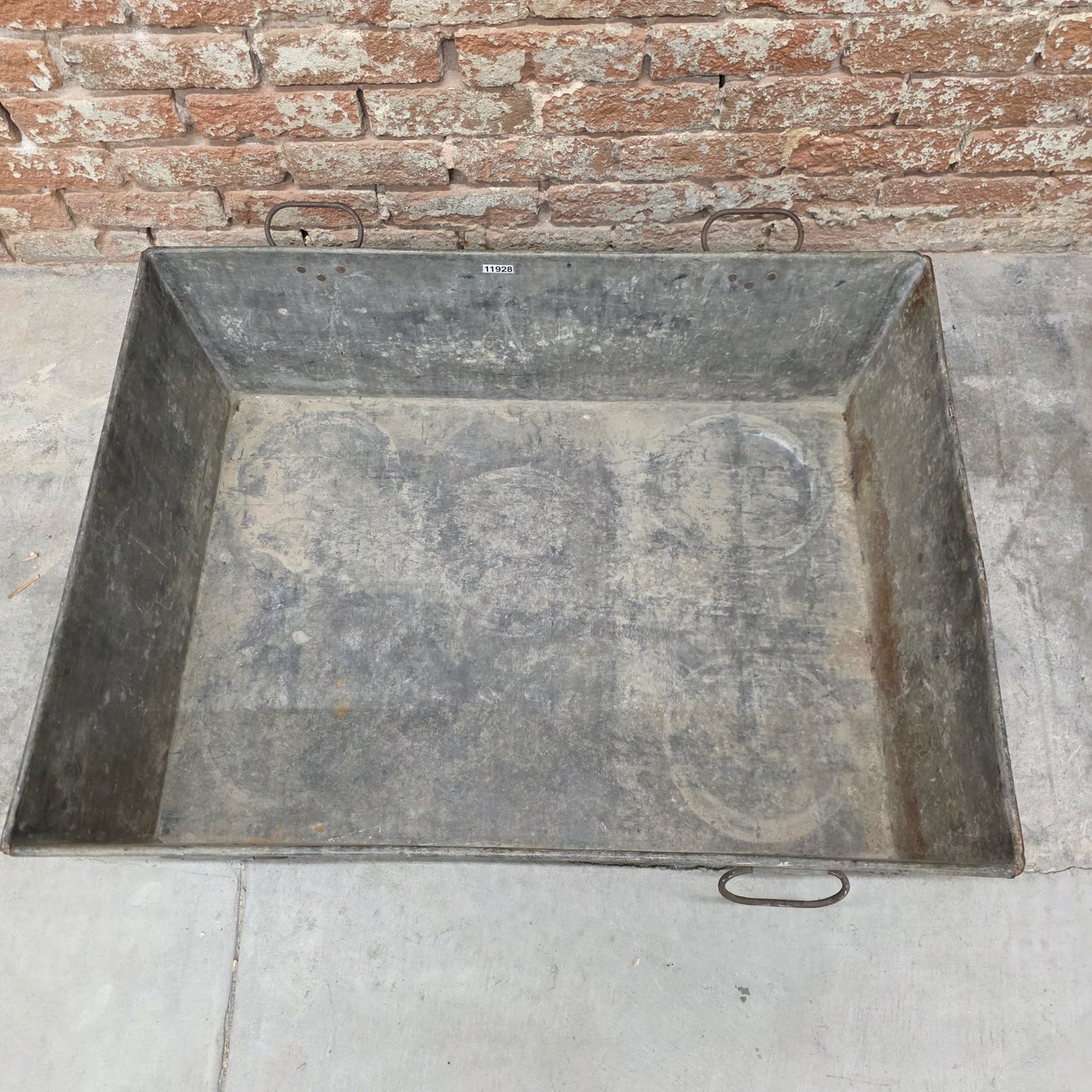 Rectangular Metal Crate with 4 Handles