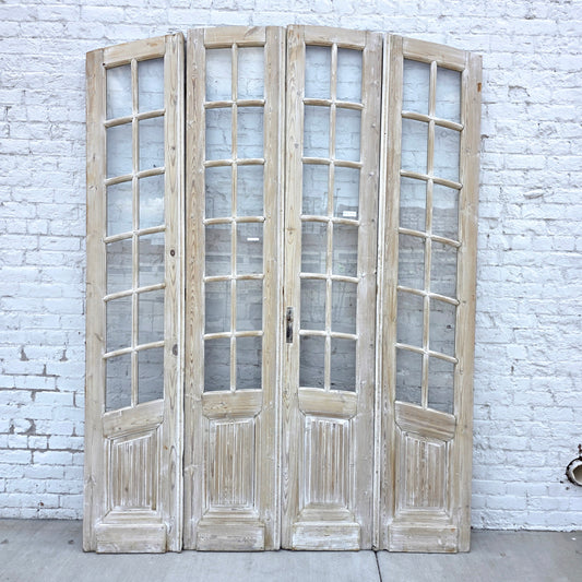 Set of 4 Washed Arched Doors w/48 Lites