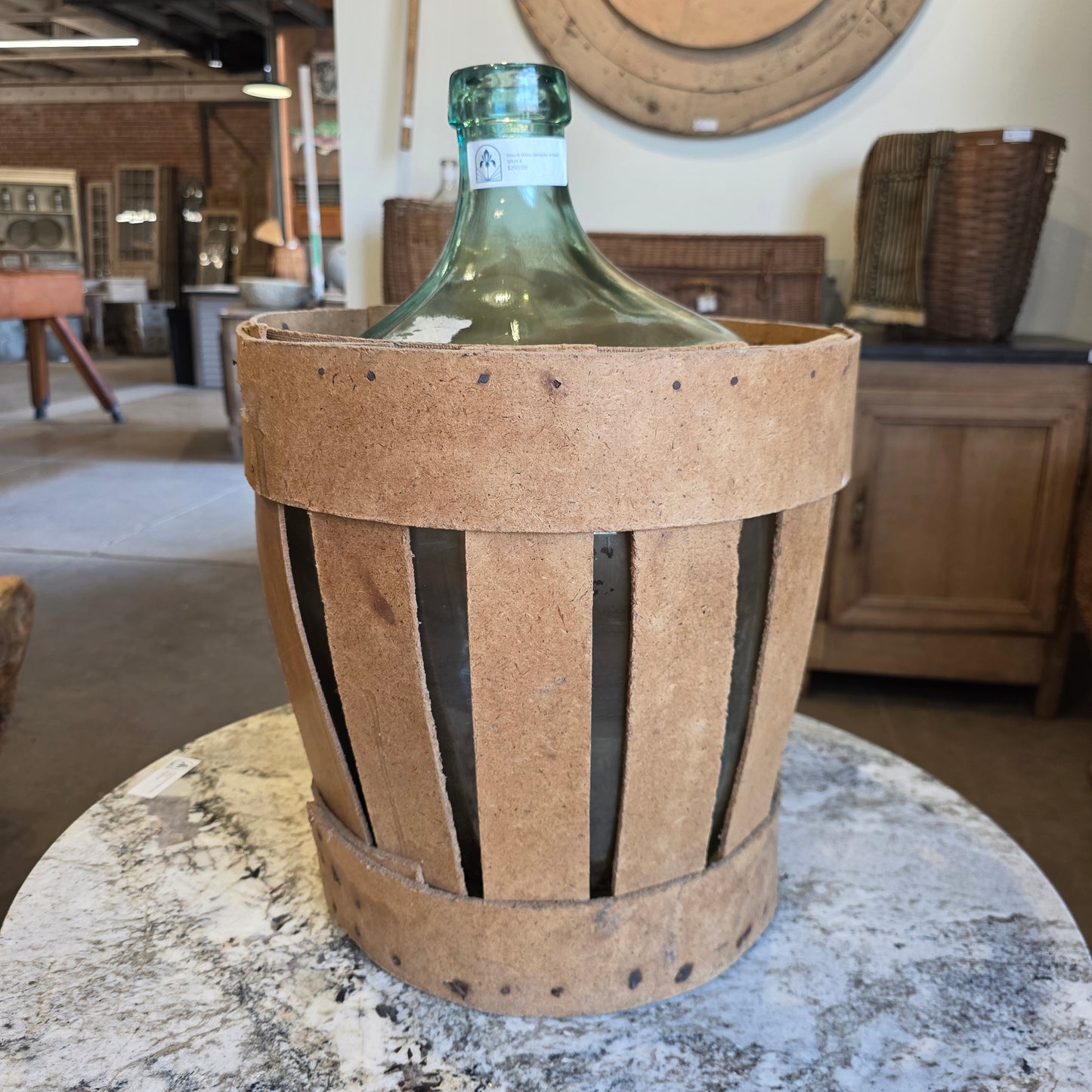 French Wine Demijohn in Basket