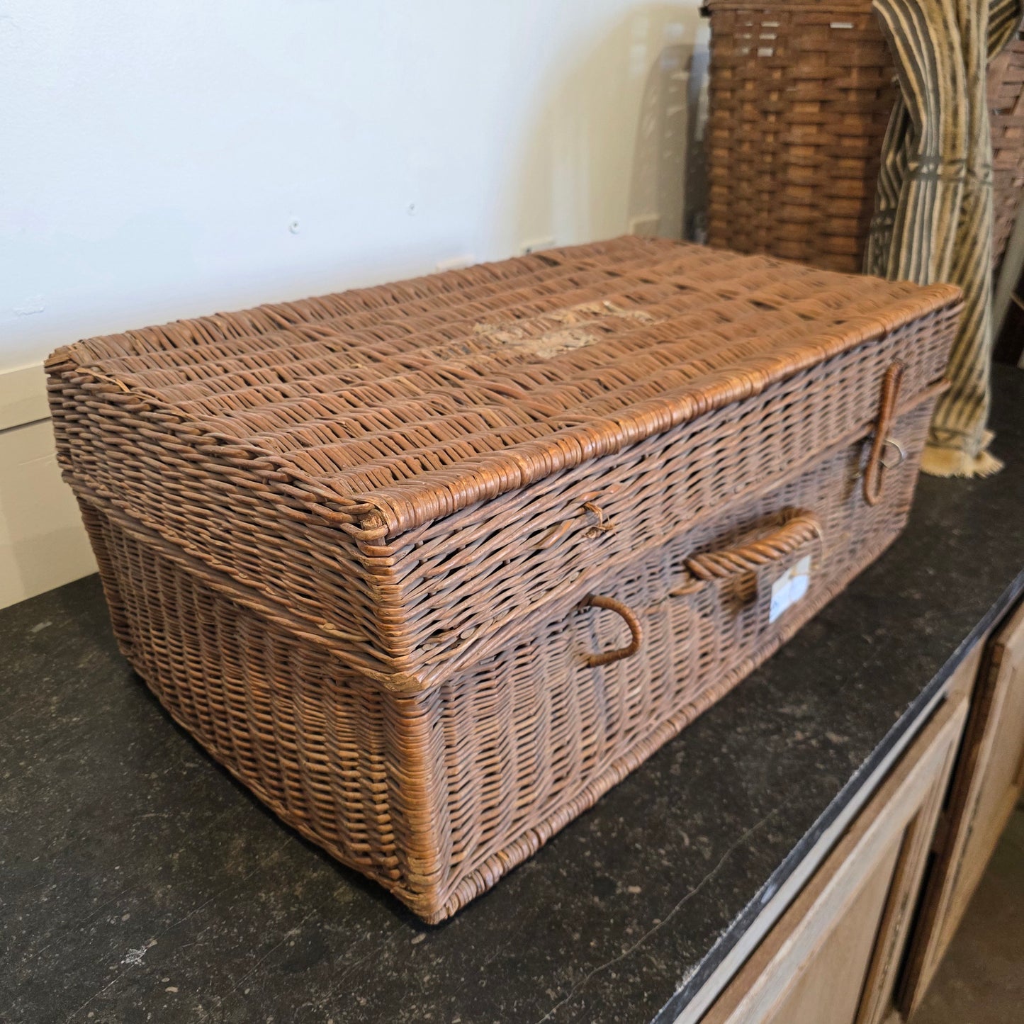 French Wicker Trunk/Suitcase