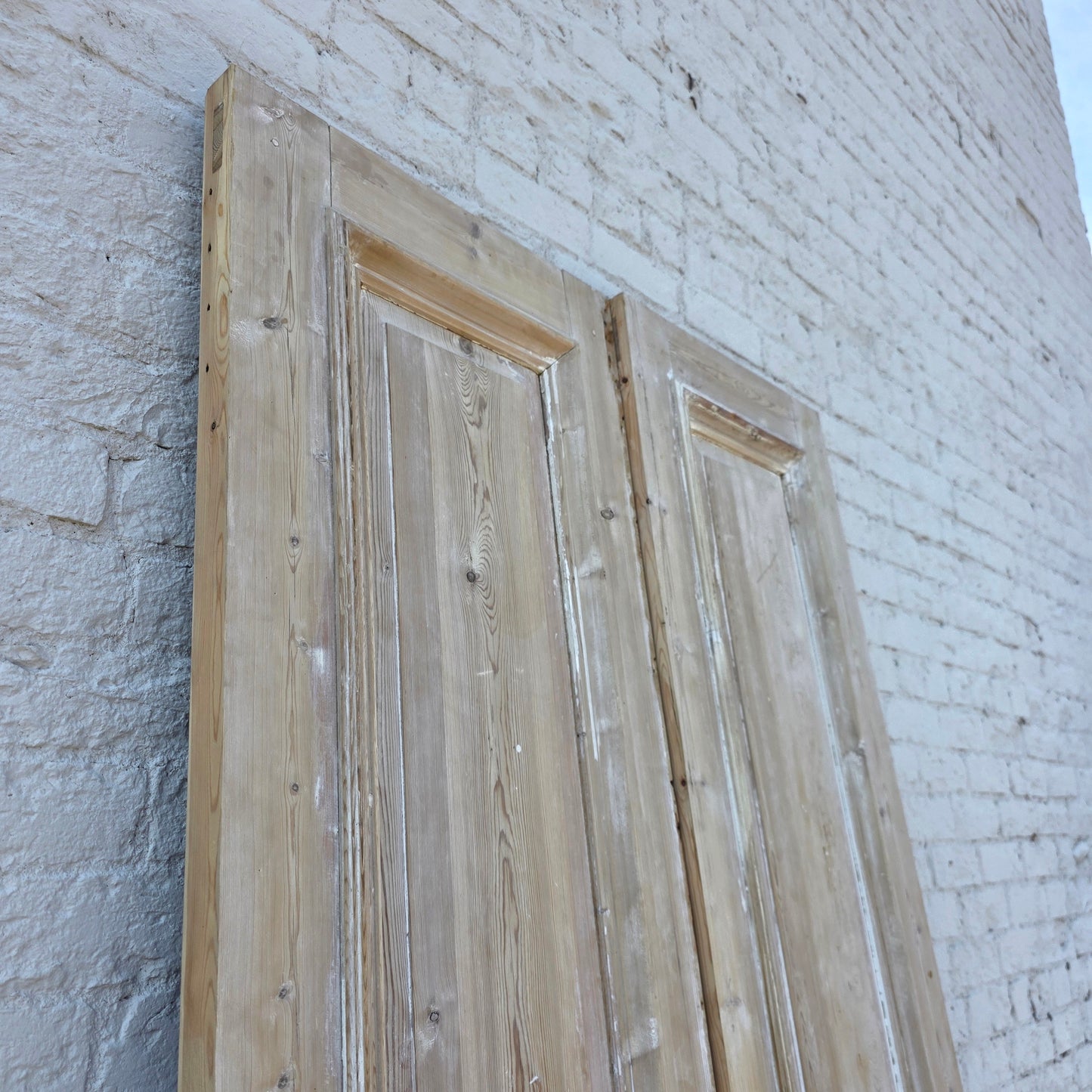 Pair of Washed Antique Wood Panel Doors