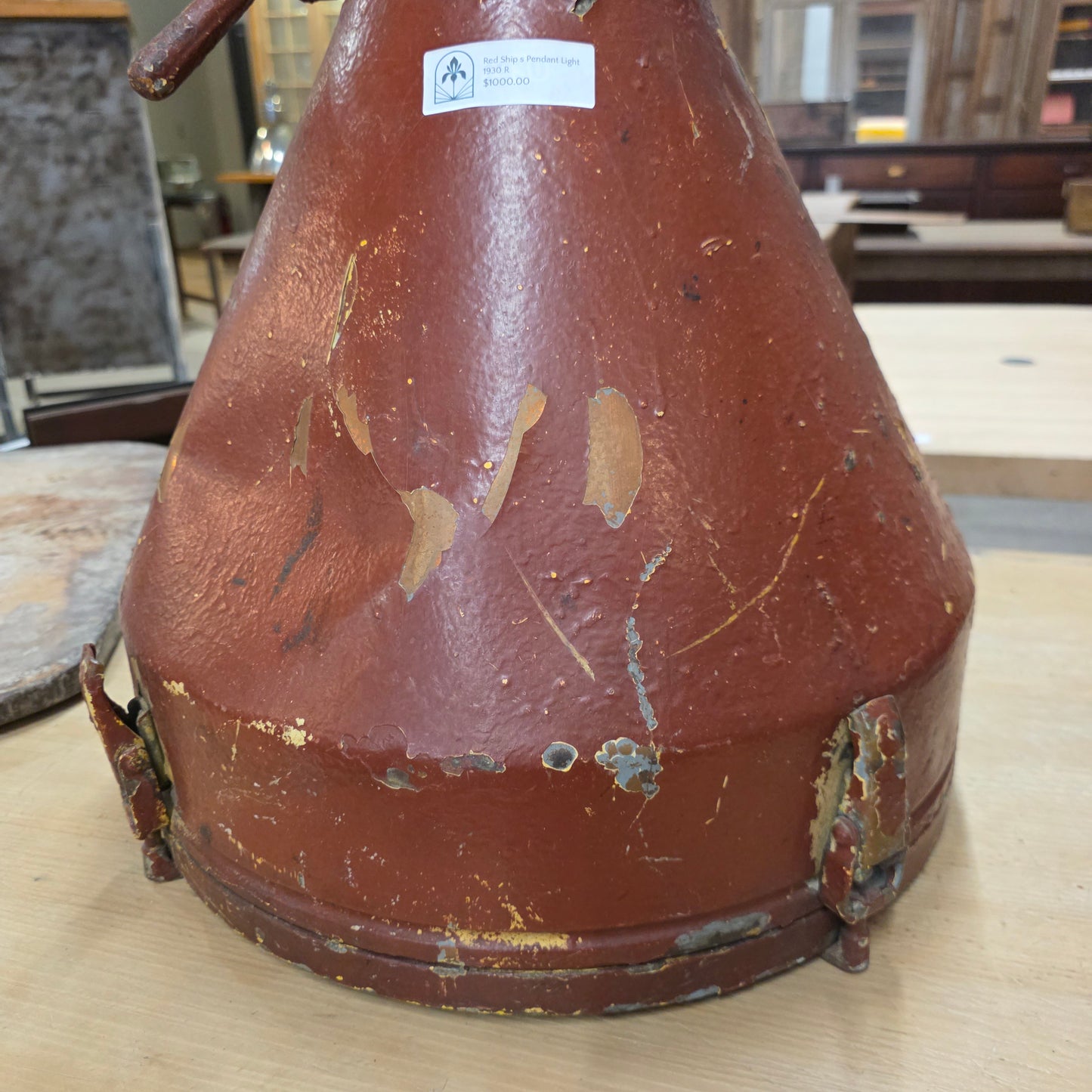 Industrial Red Ship's Pendant Light