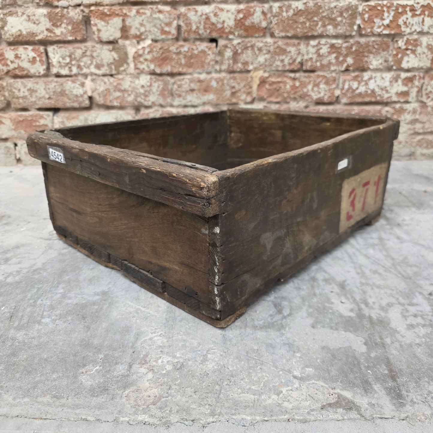 Wood Crate with Painted Numbers/Letters