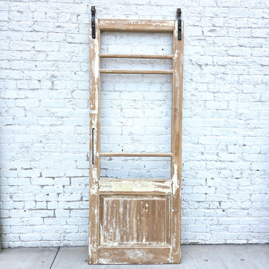 Single 4-Lite Antique Wood Doors