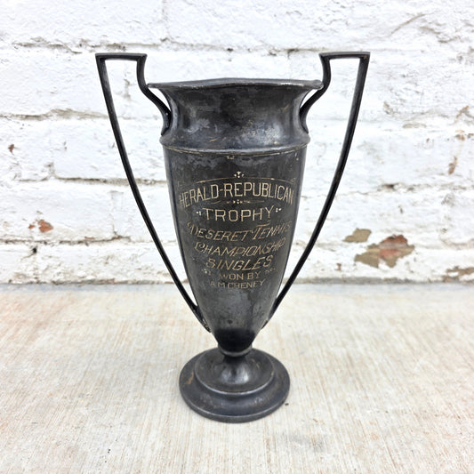 Antique Trophy - "Herald-Republican Deseret Tennis Championship Singles"