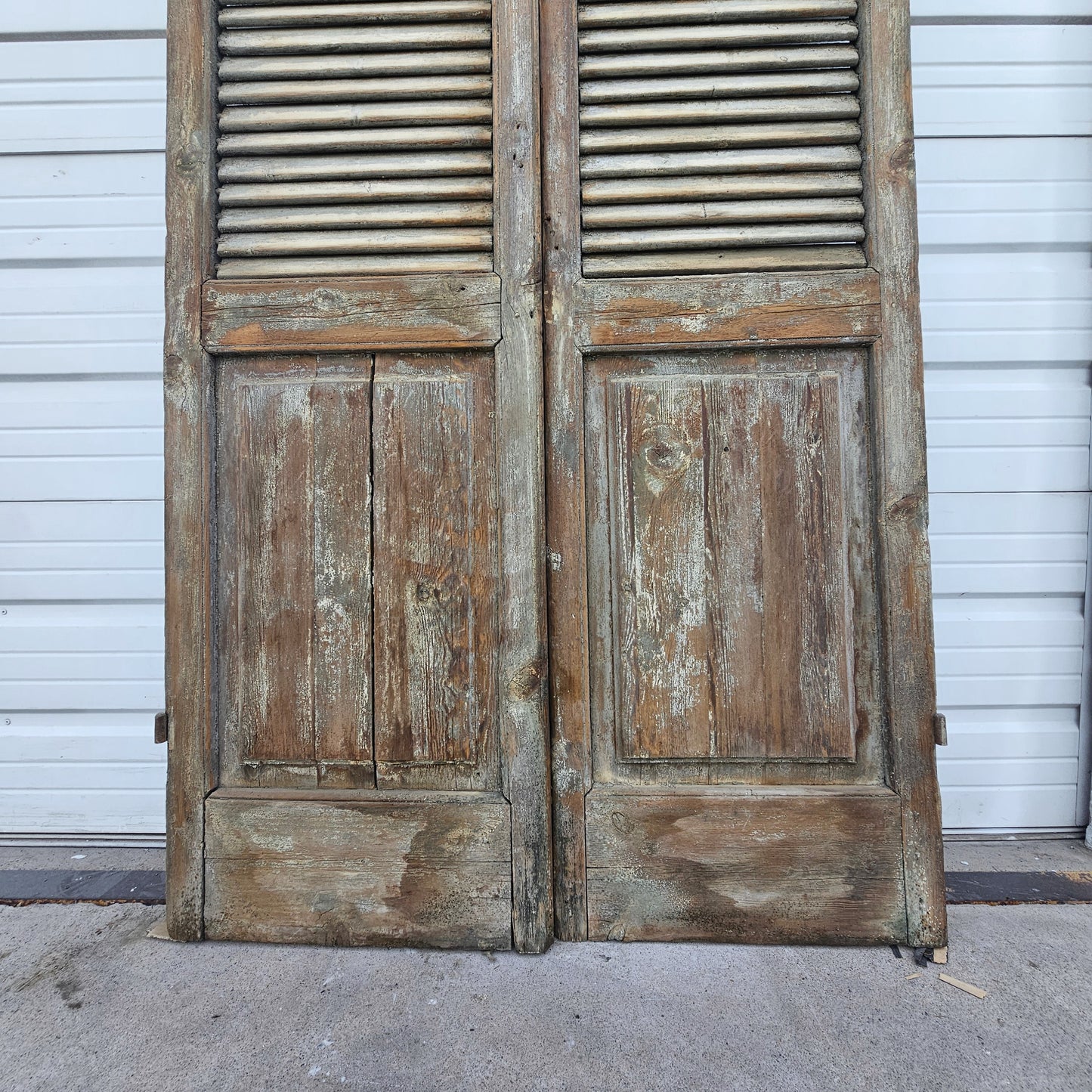 Pair of Tall French Wood Shutters