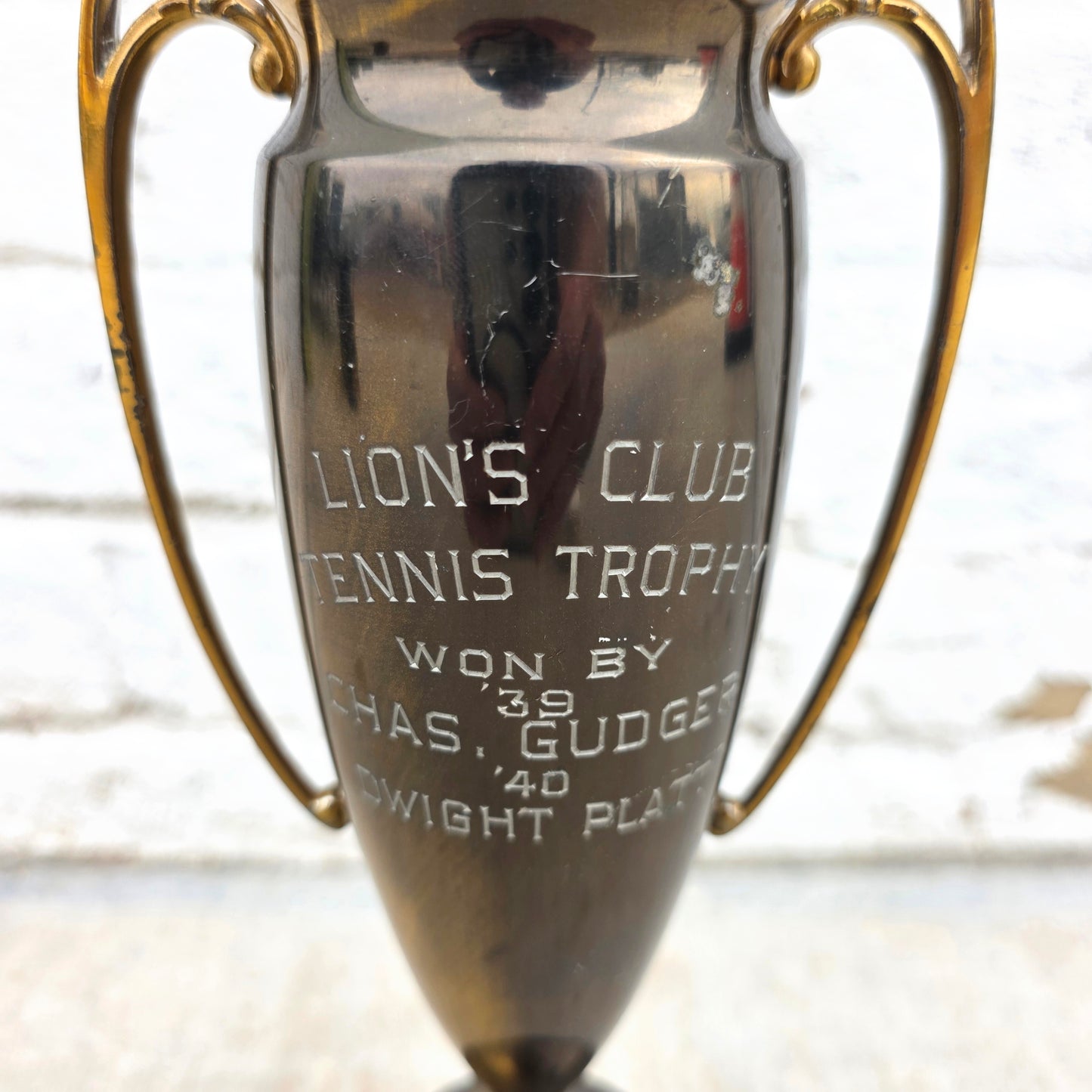 Antique Trophy - "1939-1940 Lion's Club Tennis Trophy"