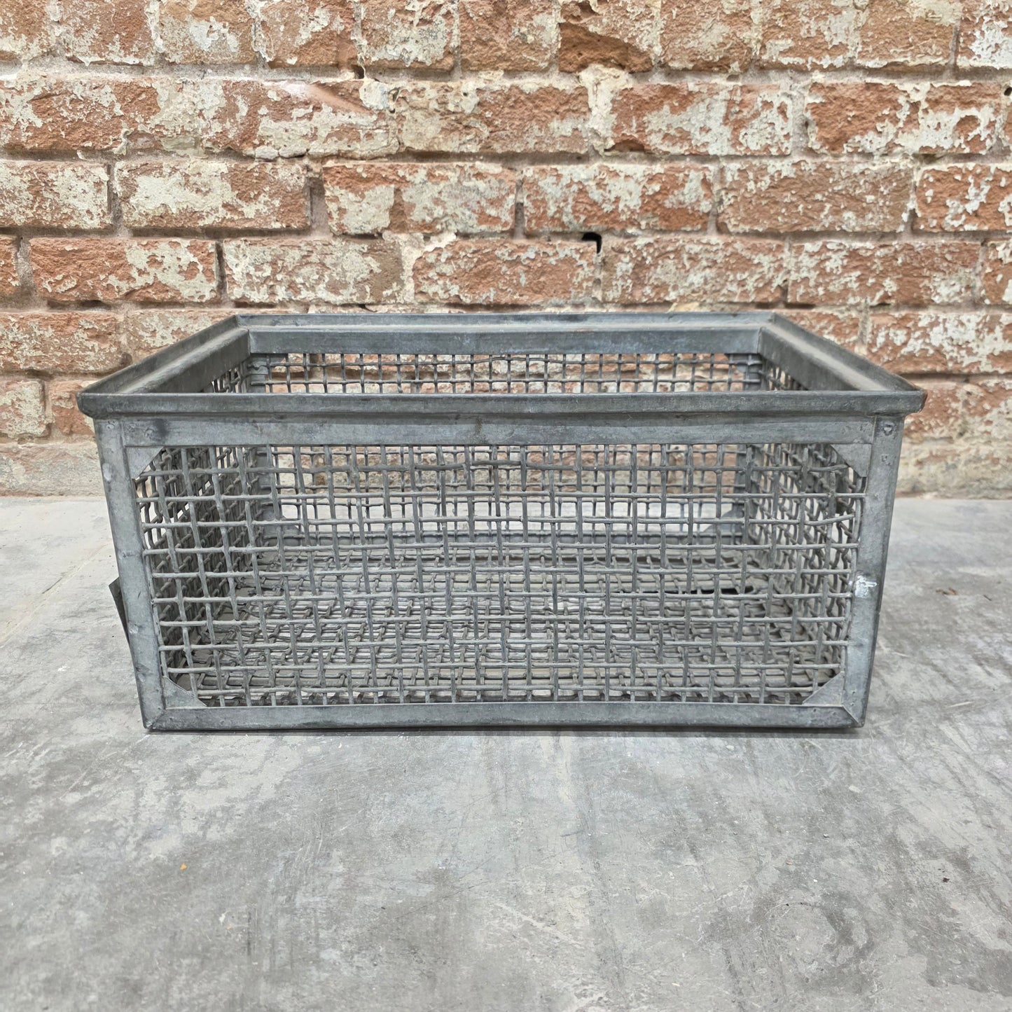 Heavy Industrial Metal Mesh Crate with Handles